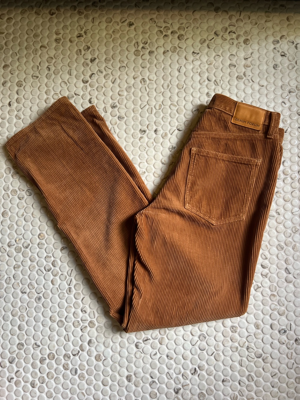 The Joni High Rise Loose Corduroy Pants - Camel Brown